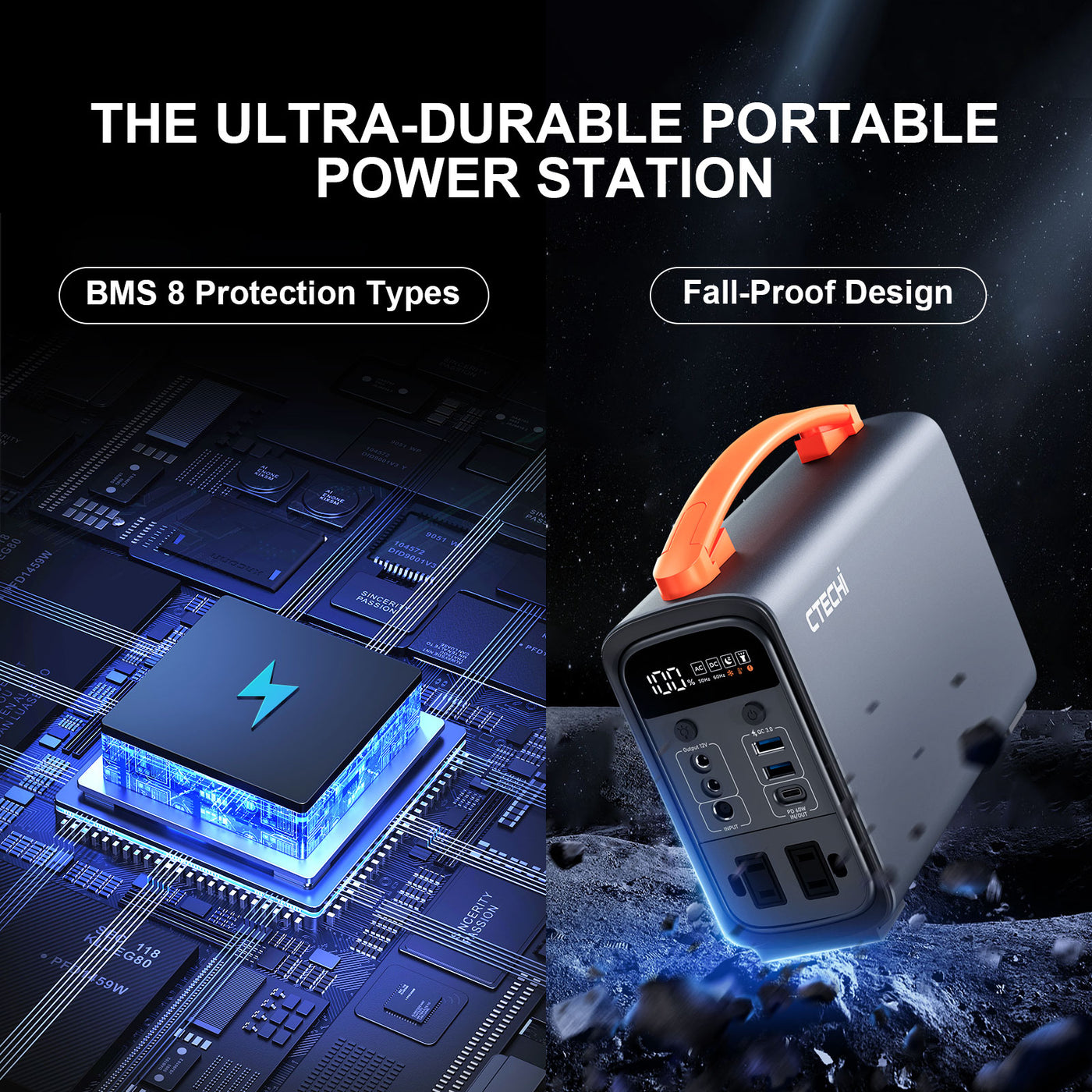 【Update Version】CTECHi GT200 320Wh LiFePO4 Portable Power Station