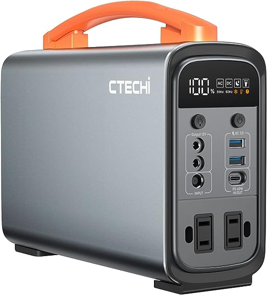 Ctechi Générateur Solaire Portable 320wh, Lifepo4 Batterie Centrale  Électrique